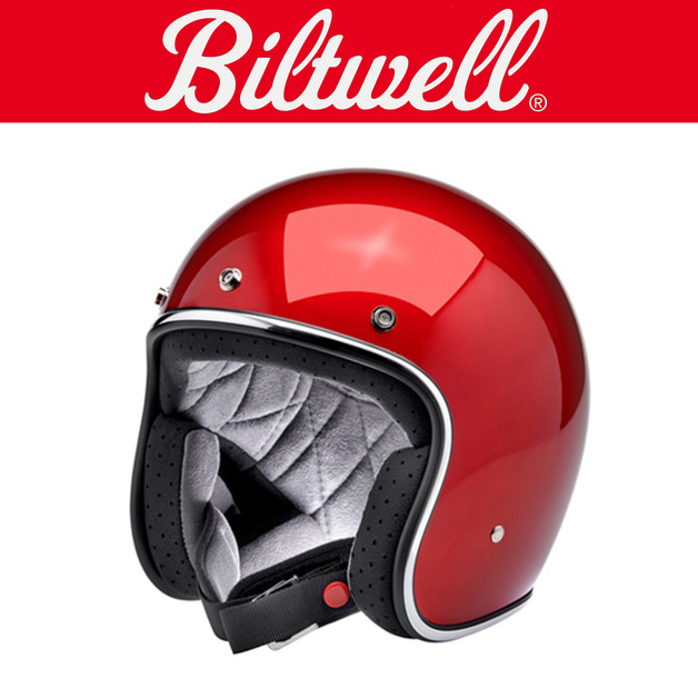 빌트웰 보난자 체리레드 , 빈티지 클래식 레트로 오픈페이스 헬멧 베스파 커브