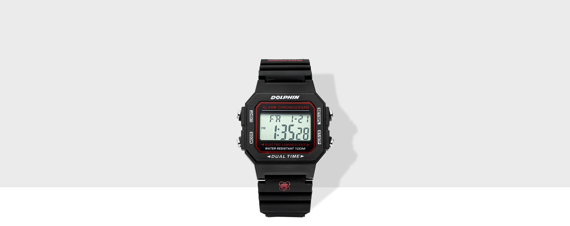 돌핀 8090 스포츠 디지털 손목시계 레드