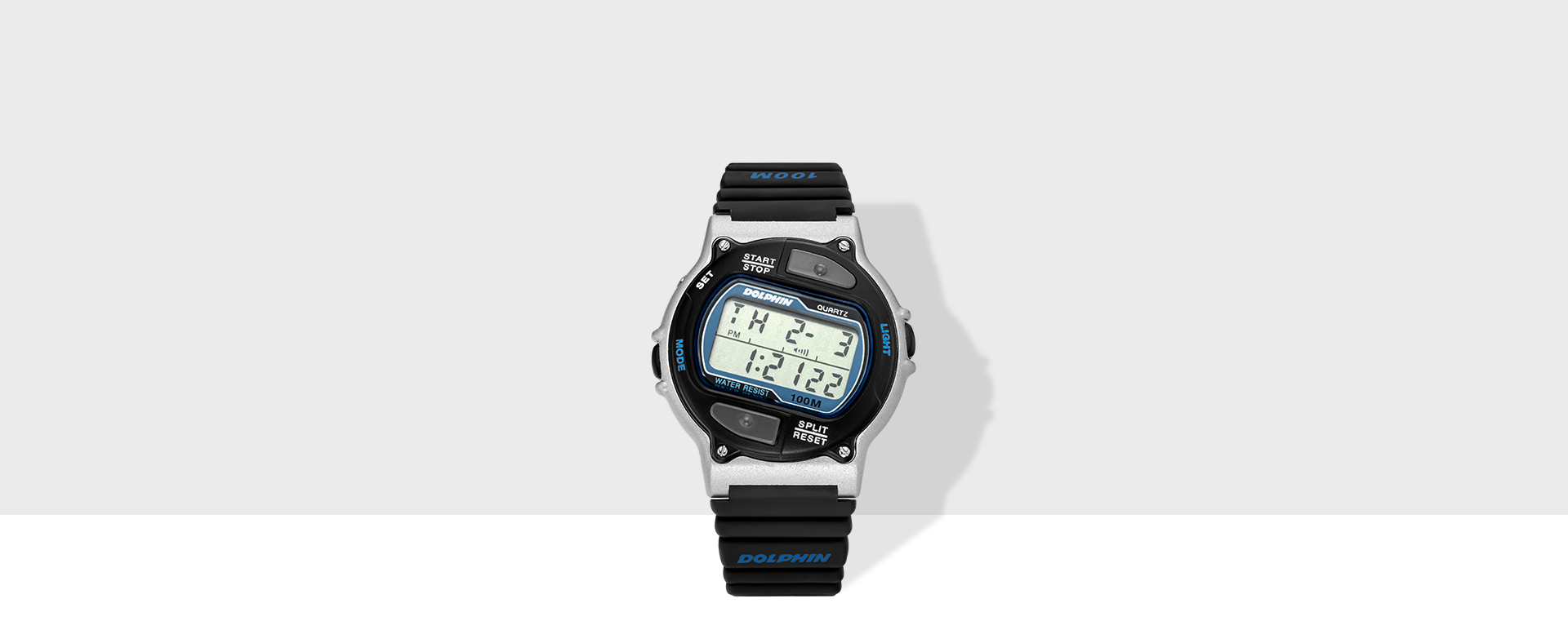 돌핀 469 디지털 손목시계 실버블루