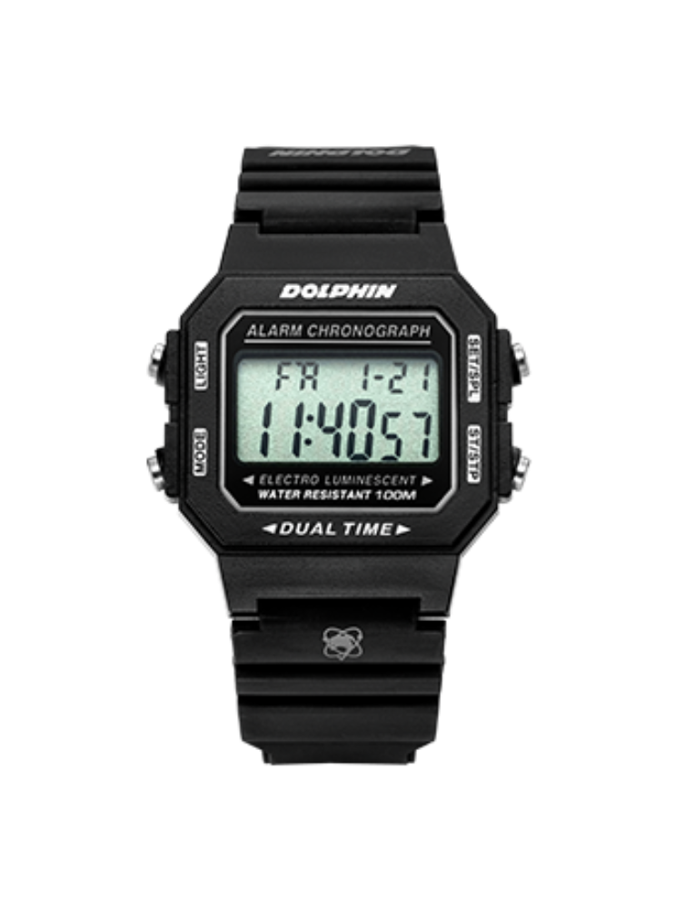돌핀 8090 스포츠 디지털 손목시계 블랙