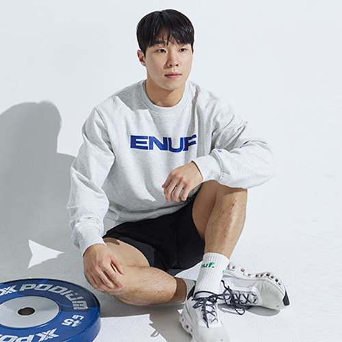 ENUF Health | 레귤러 맨투맨 White Melange