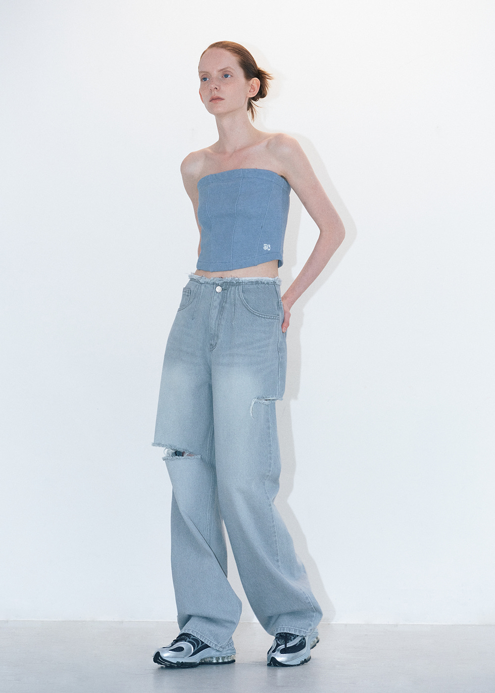 【ANSWERISYES】URBAN RIPPED WIDE DENIM Urban ripped wide denim - answerisyes