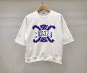 셀린느 CELINE 23SS 여성용 트리오페 코튼 플리스 반팔 셔츠