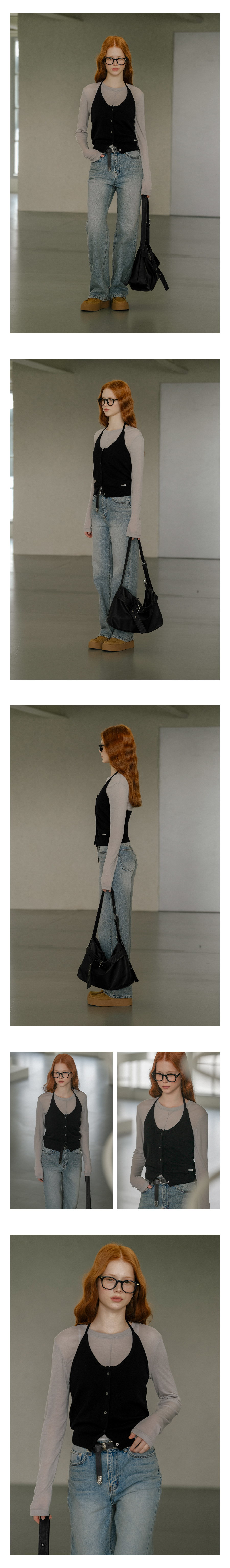 Daily wool blended halter knit vest_Black 상세 이미지 3