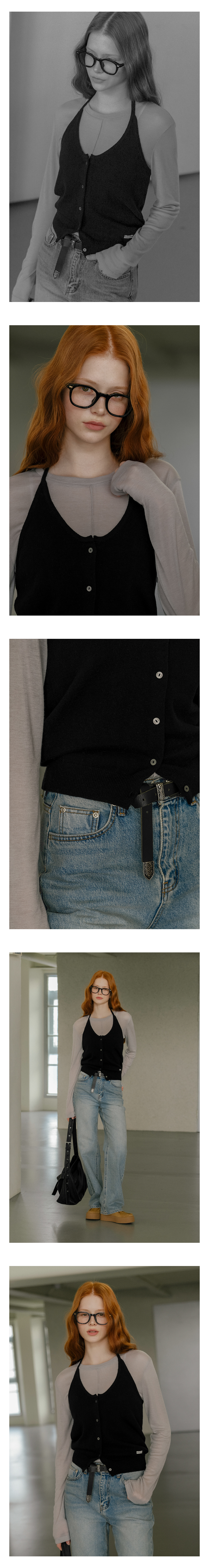 Daily wool blended halter knit vest_Black 상세 이미지 4
