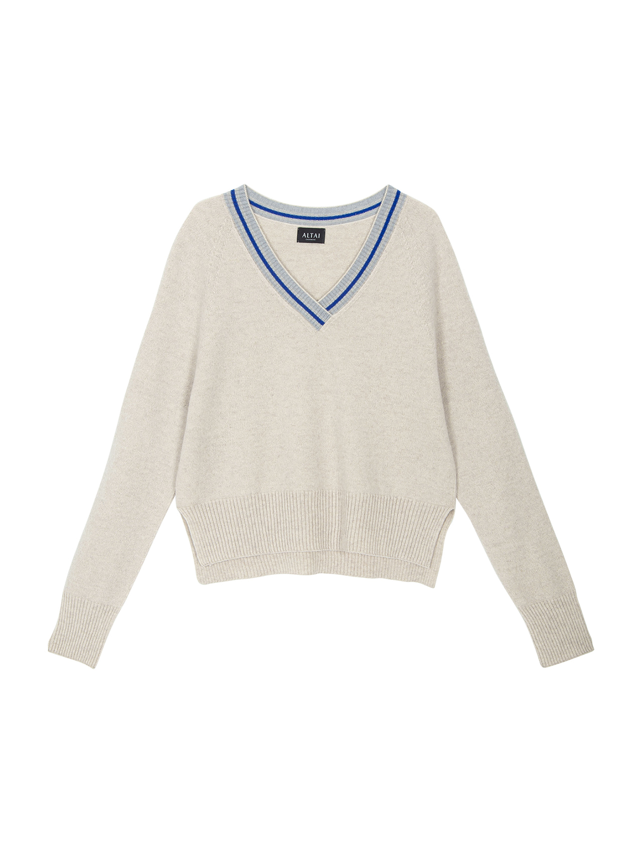 Mixed Color Basic Pullover Cream