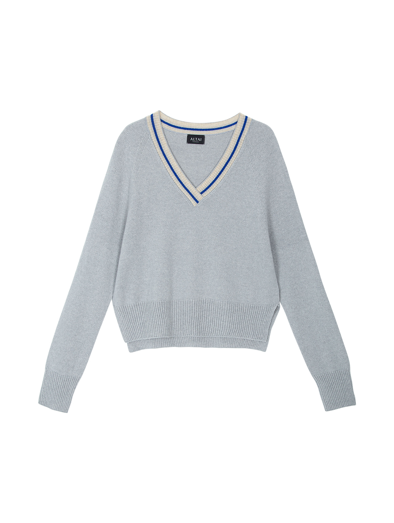 Mixed Color Basic Pullover Light Gray