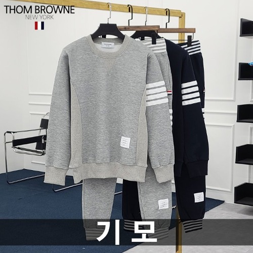 T.B 사선완장 옆라인 기모 트레이닝 세트