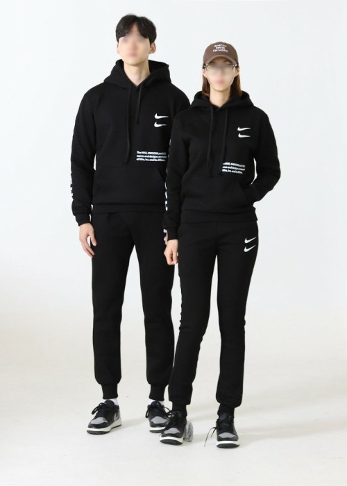 [ N ] 남여공용 더블 스우시 후드 기모 조거 SET
