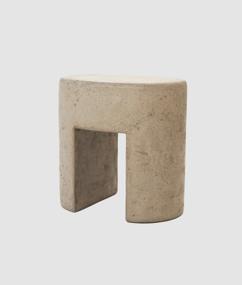 STONE STOOL &amp; SIDE TABLE