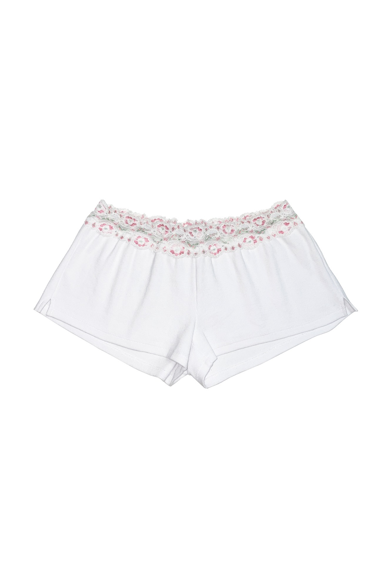【toomuchtax】LACE RIBBED MICRO SHORTS LACE RIBBED MICRO SHORTS (BLACK) - TOOMUCHTAX