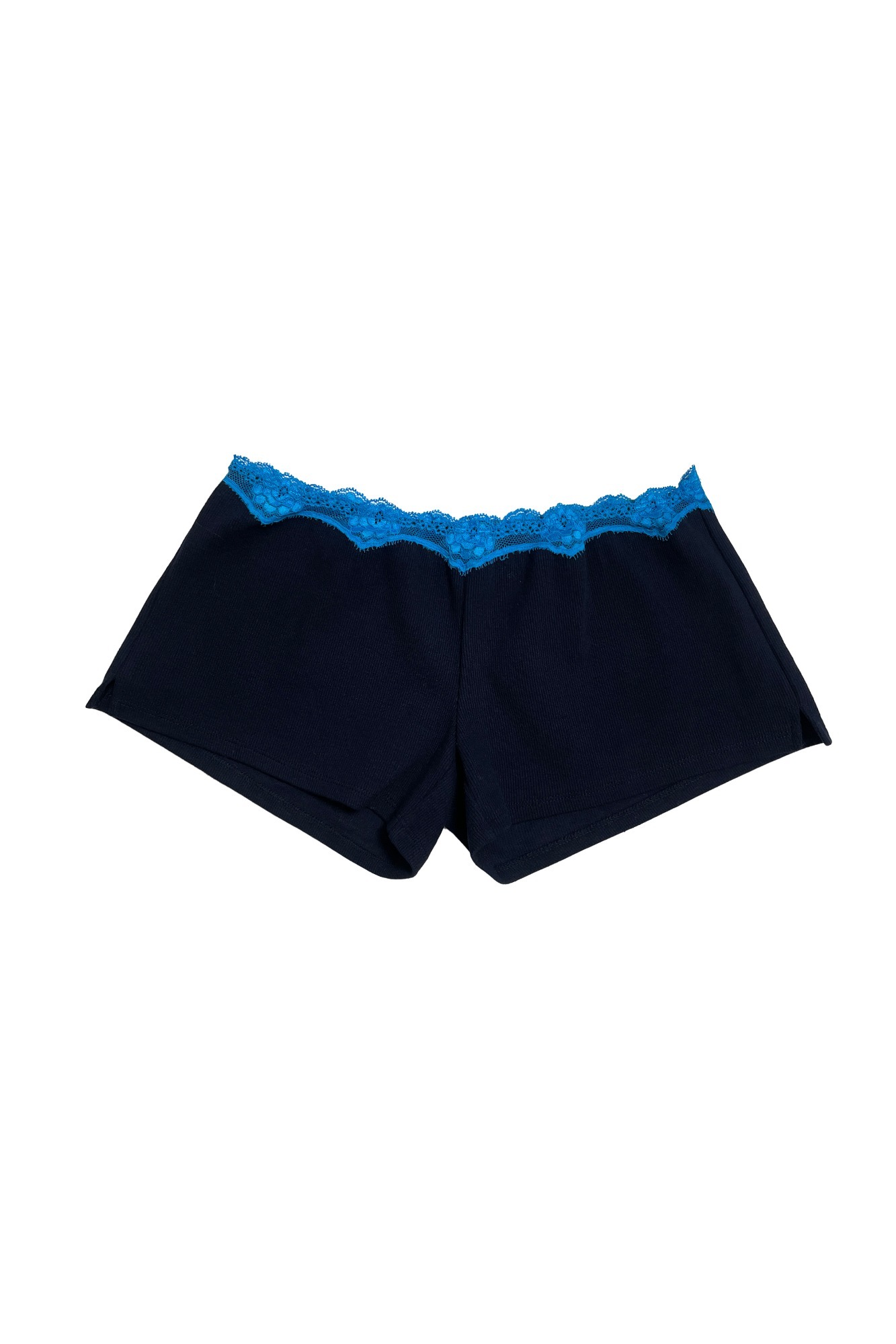 [TOOMUCHTAX] / ☆ LACE RIBBED MICRO SHORTS / BLACK LACE RIBBED MICRO SHORTS (BLACK) - TOOMUCHTAX