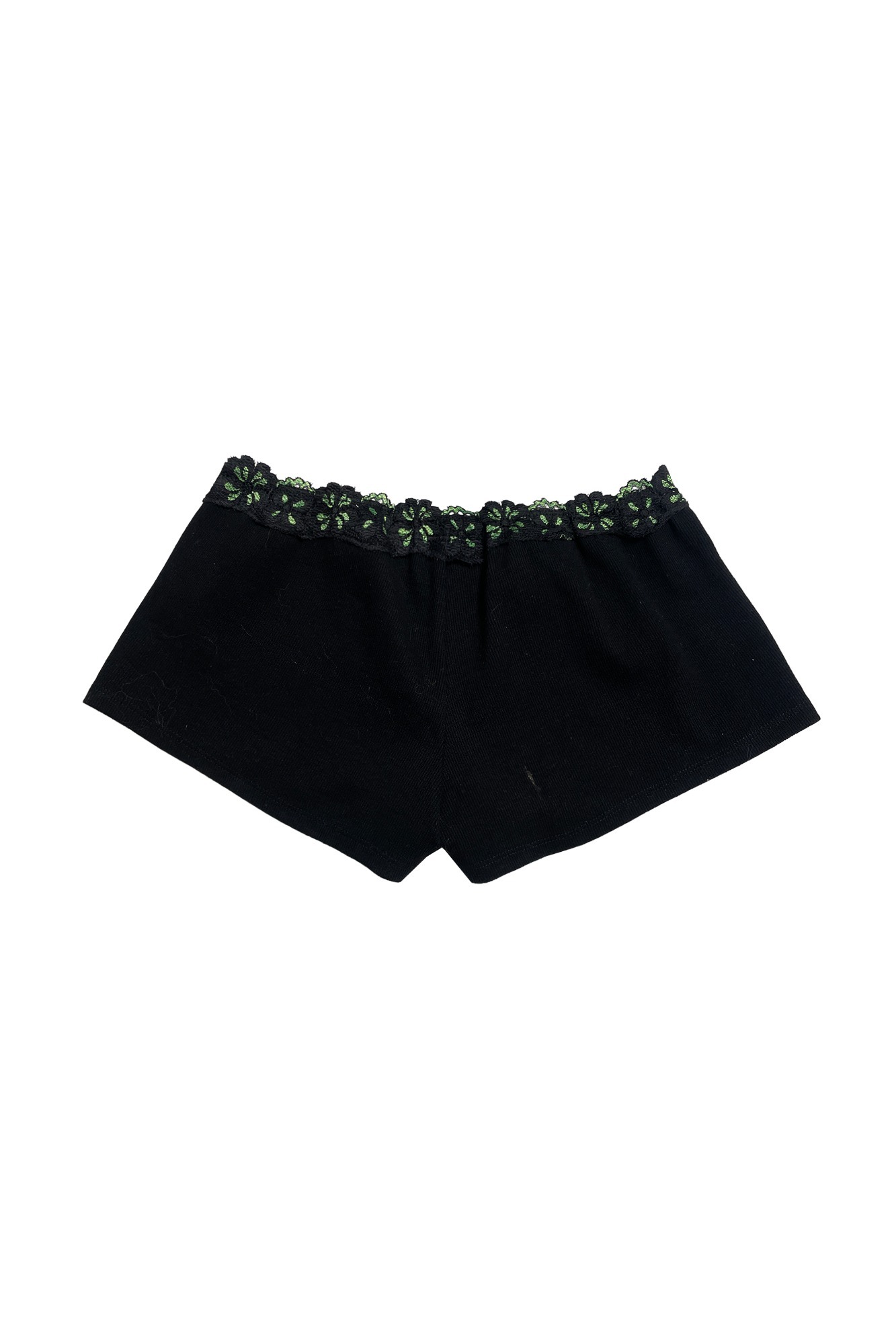 【toomuchtax】LACE RIBBED MICRO SHORTS LACE RIBBED MICRO SHORTS (BLACK) - TOOMUCHTAX