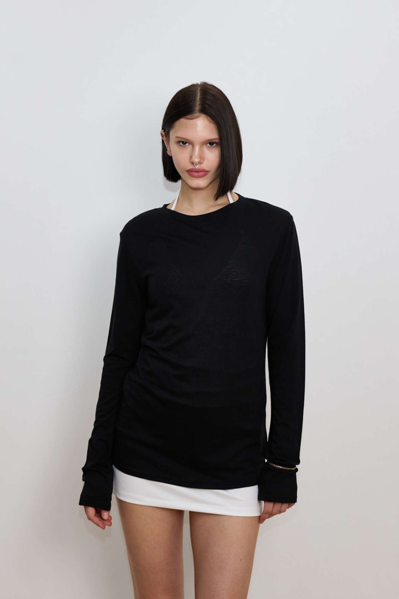 ★ TOOMUCHTAX★ SLIM LS TSHIRT BLACK T25SSTS01BKF SLIM LS T-SHIRT (BLACK) - TOOMUCHTAX