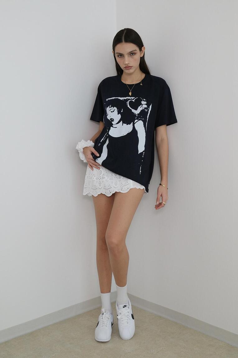 [TOOMUCHTAX] / ☆ OVERSIZED PRINTED T-SHIRT / WOMAN/NAVY MUSINSA | TOOMUCHTAX OVERSIZED PRINTED T-SHIRT (WOMAN