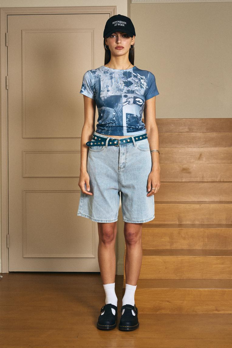 ★ TOOMUCHTAX★ COLLAGE02 BABYT NAVY TMT24SSTSNVY007 COLLAGE02 BABY-T (GREEN MIX) - toomuchtax