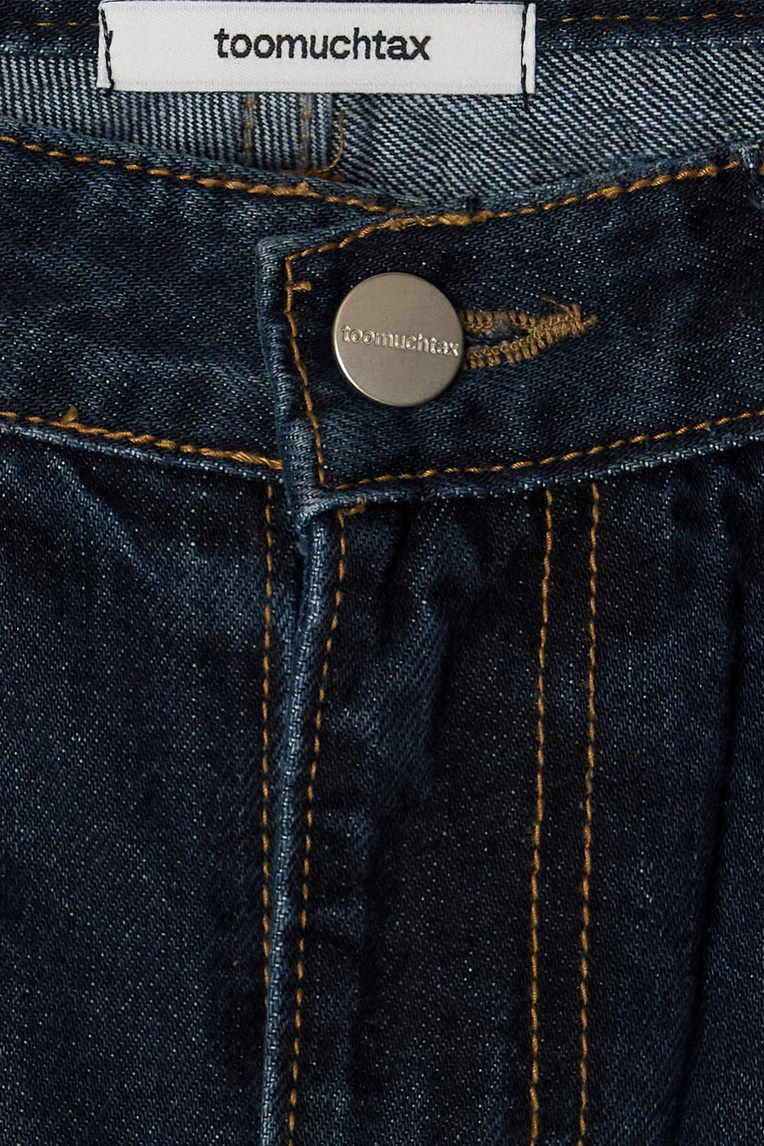◆TOOMUCHTAX◆ LOW RISE LOOSEFIT DAMAGED JEANS VINTAGE BLUE LOW RISE LOOSE-FIT JEANS (BLUE) - TOOMUCHTAX