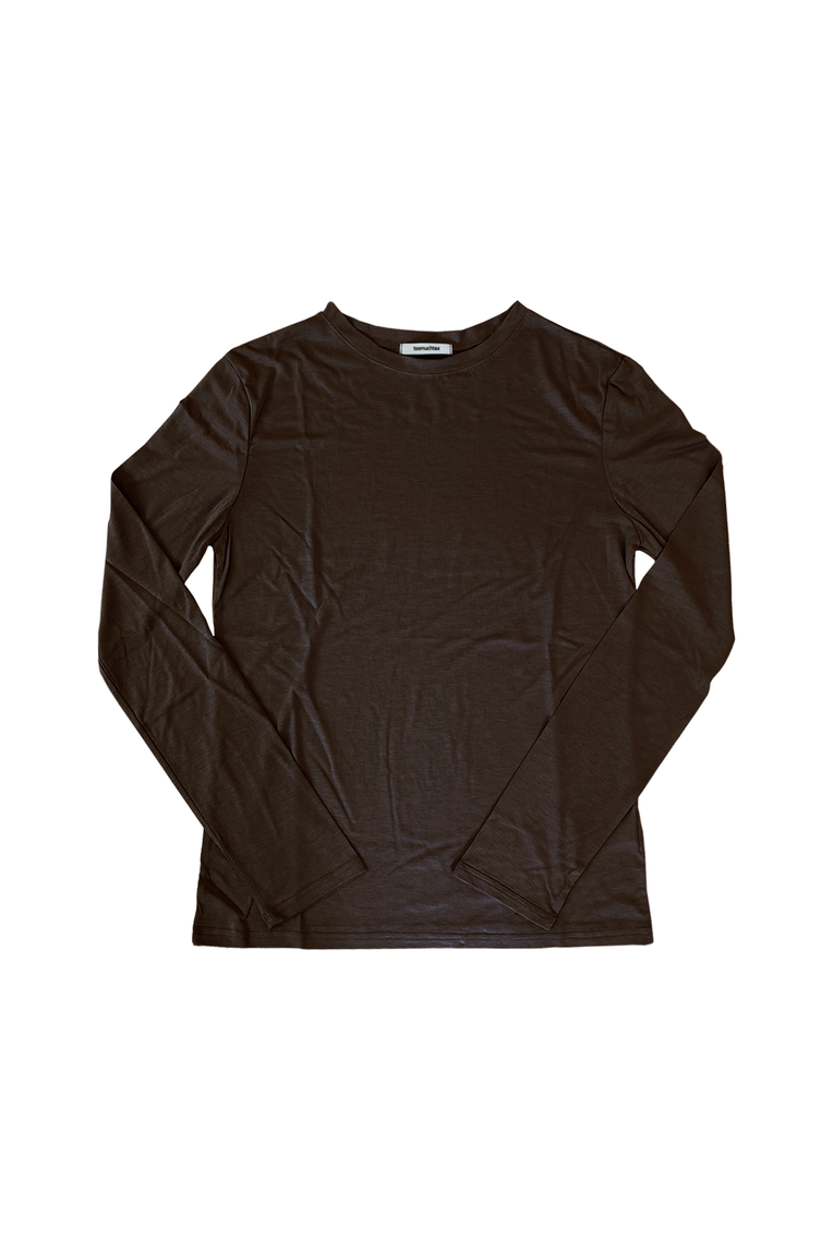 ★ TOOMUCHTAX★ SLIM LS TSHIRT BLACK T25SSTS01BKF SLIM LS T-SHIRT (BROWN) - TOOMUCHTAX