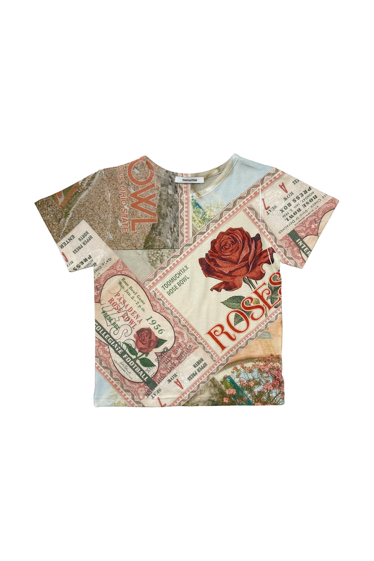 【toomuchtax】ROSE BABY-T ROSE BOWL BABY T-SHIRT - toomuchtax
