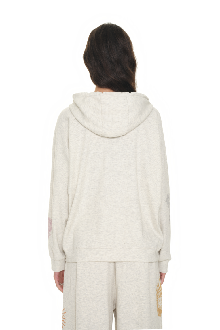 Tarot Waffle Zip-Up Hoodie Ivory | toomuchtax 투머치택스