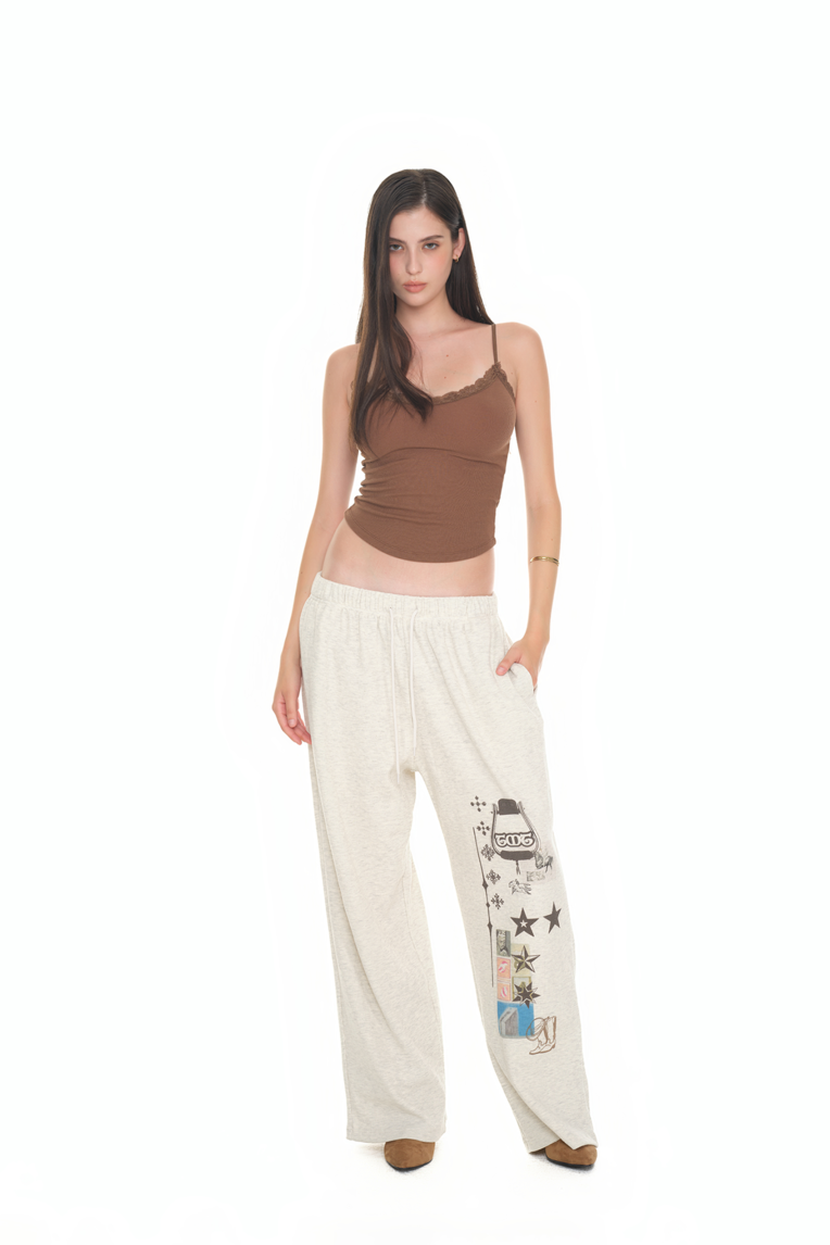 パンツ TOOMUCHTAX PRINTED WAFFLE PANTS PRINTED WAFFLE PANTS (IVORY) - toomuchtax
