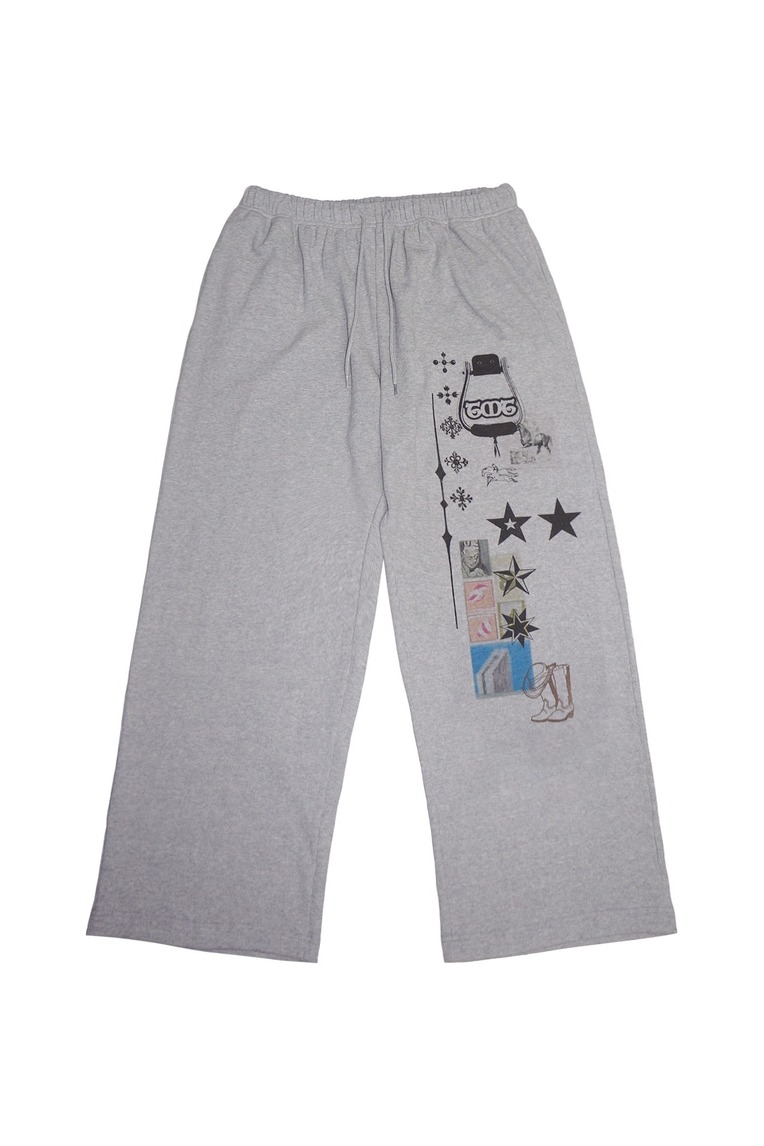 PRINTED WAFFLE PANTS (GREY) | toomuchtax