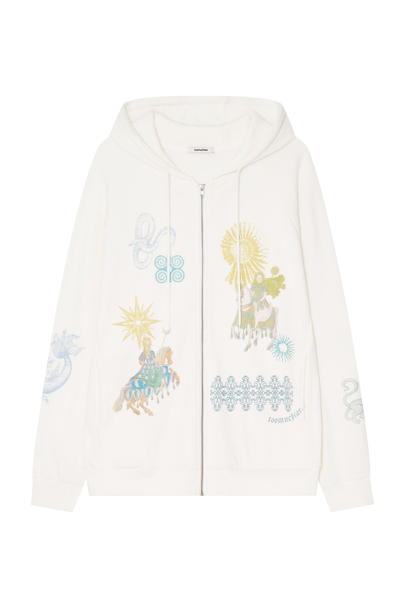 TAROT 02 WAFFLE ZIP-UP HOODIE (WHITE) | toomuchtax