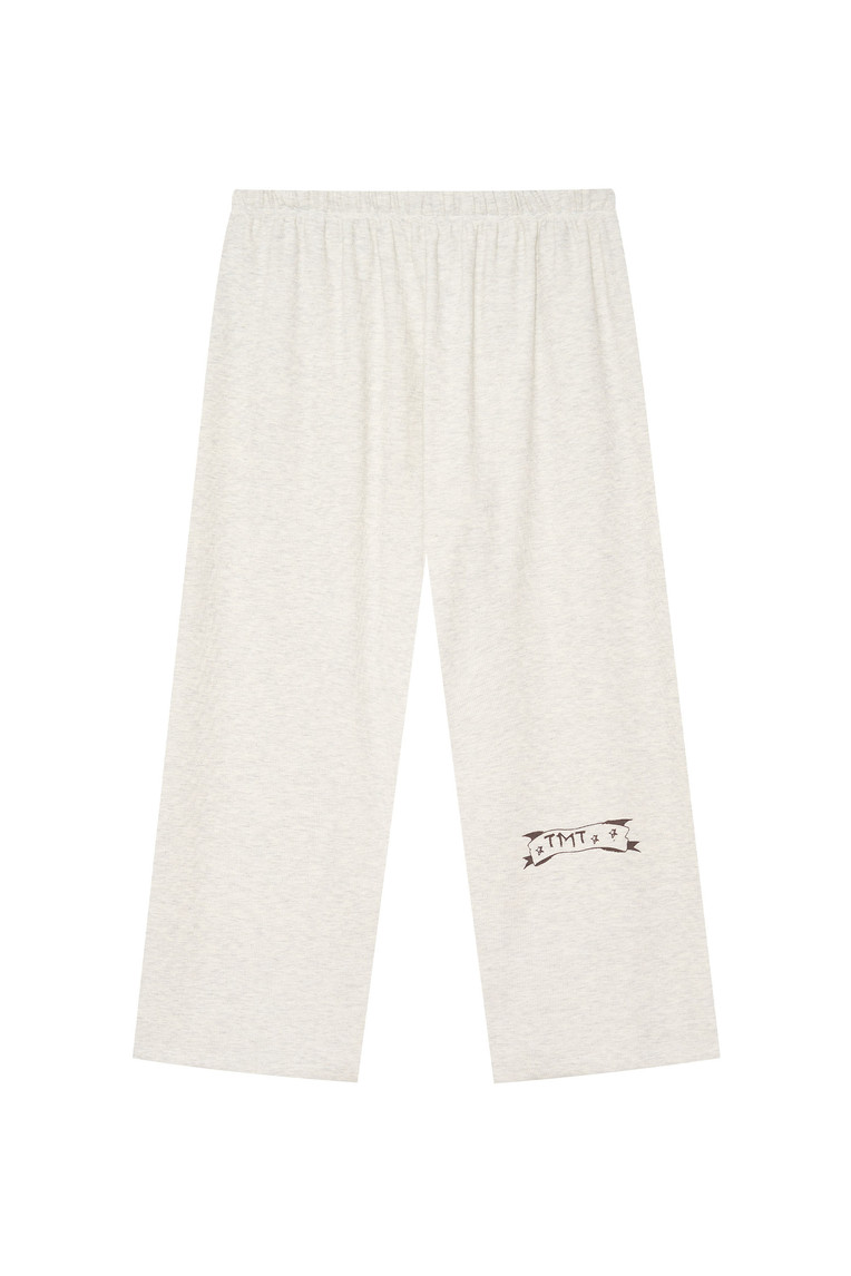 Printed Waffle Pants Ivory | toomuchtax 투머치택스