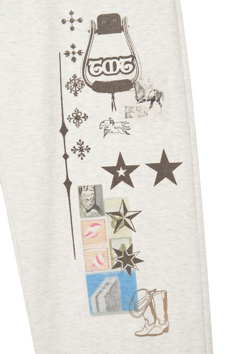Printed Waffle Pants Ivory | toomuchtax 투머치택스