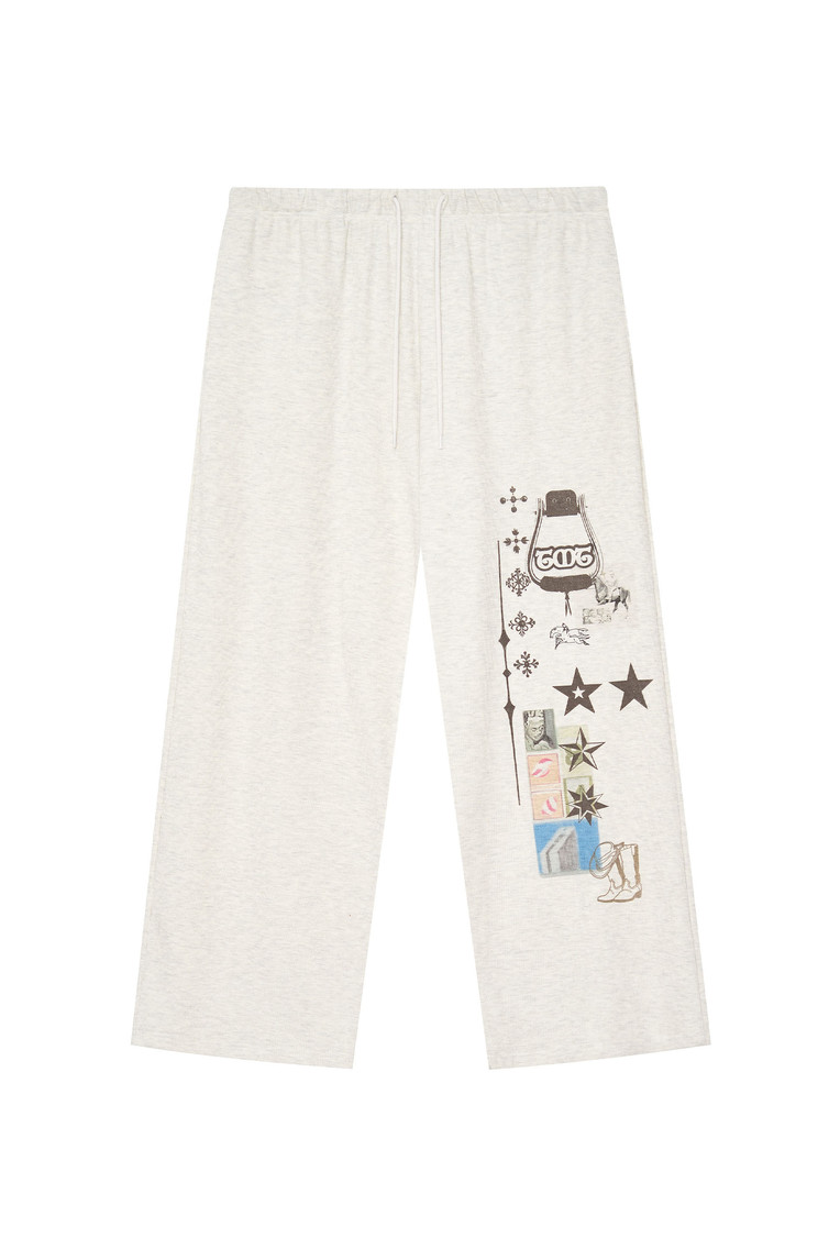 Printed Waffle Pants Ivory | toomuchtax 투머치택스