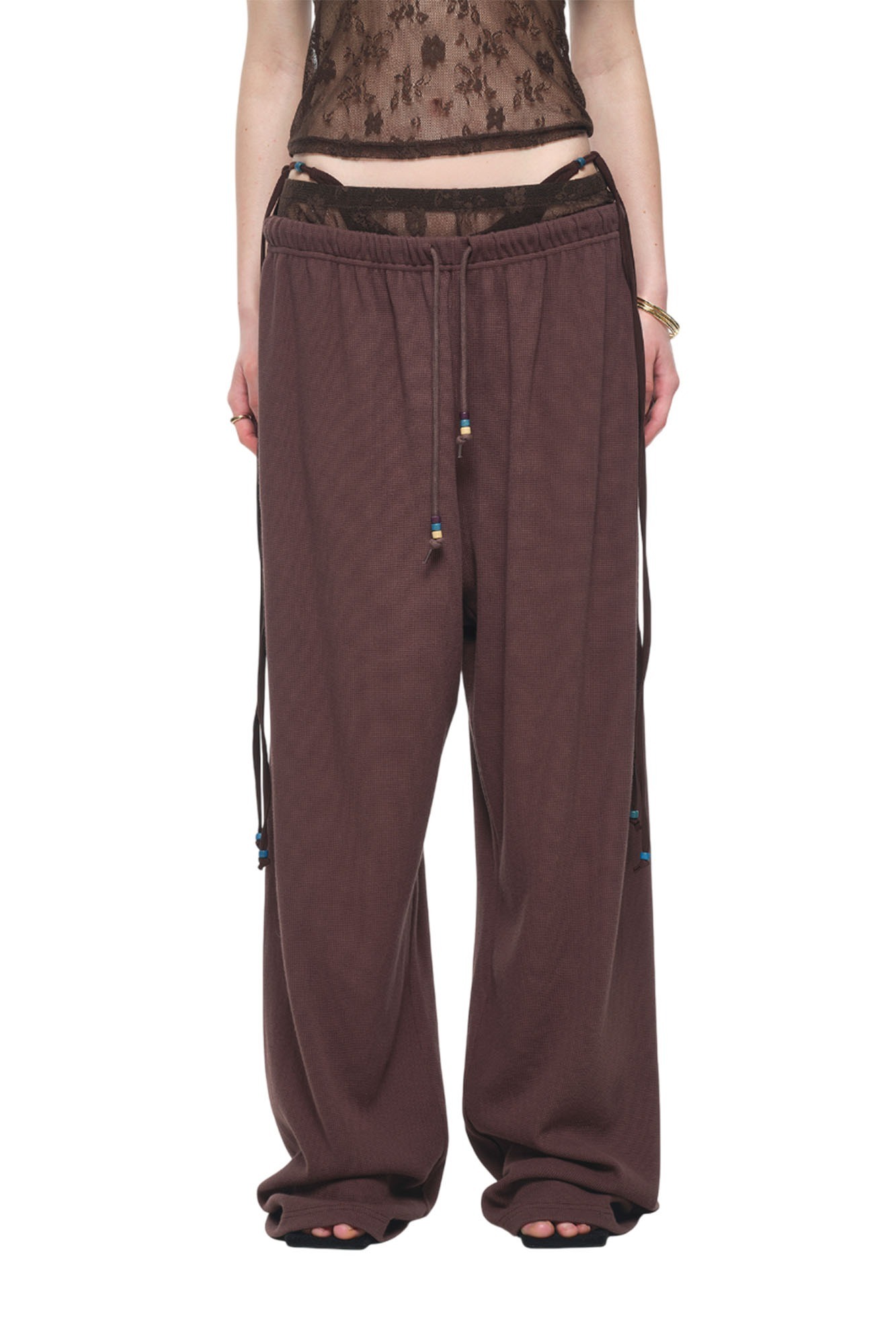 [TOOMUCHTAX] / ☆ FOLDOVER CAPRI PANTS / BROWN shop - pants - toomuchtax