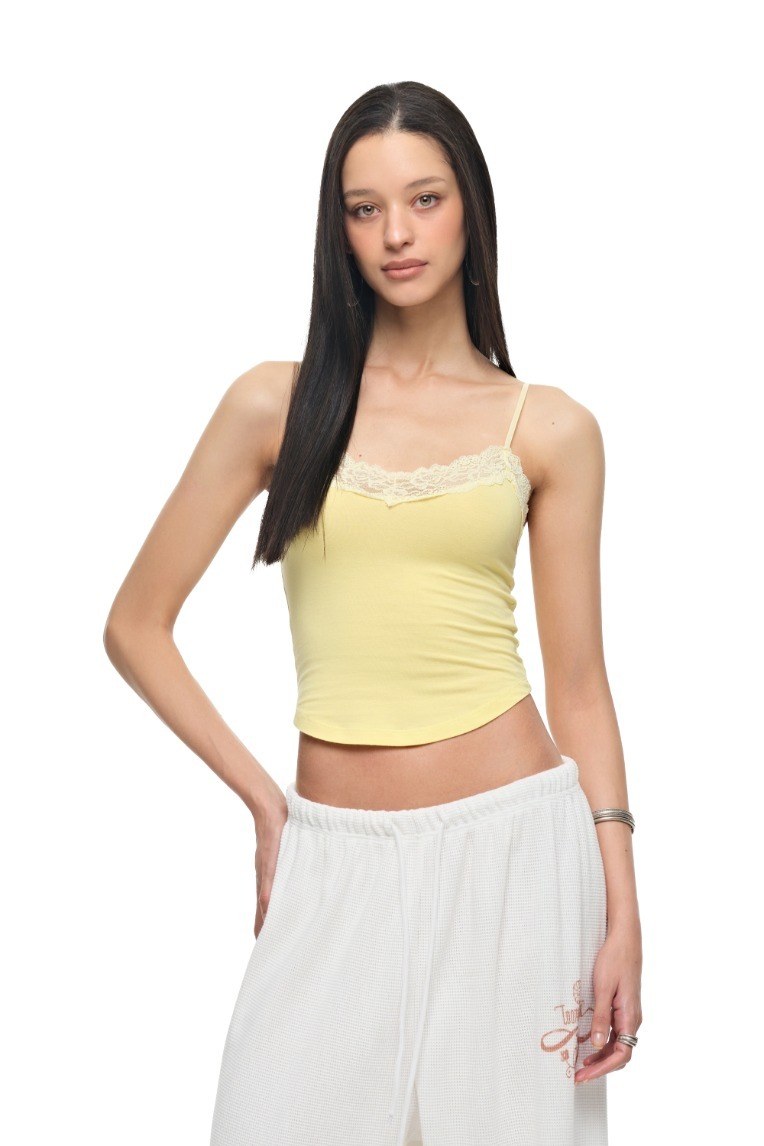 Lace Point 02 Cami Top Lemon | toomuchtax 투머치택스