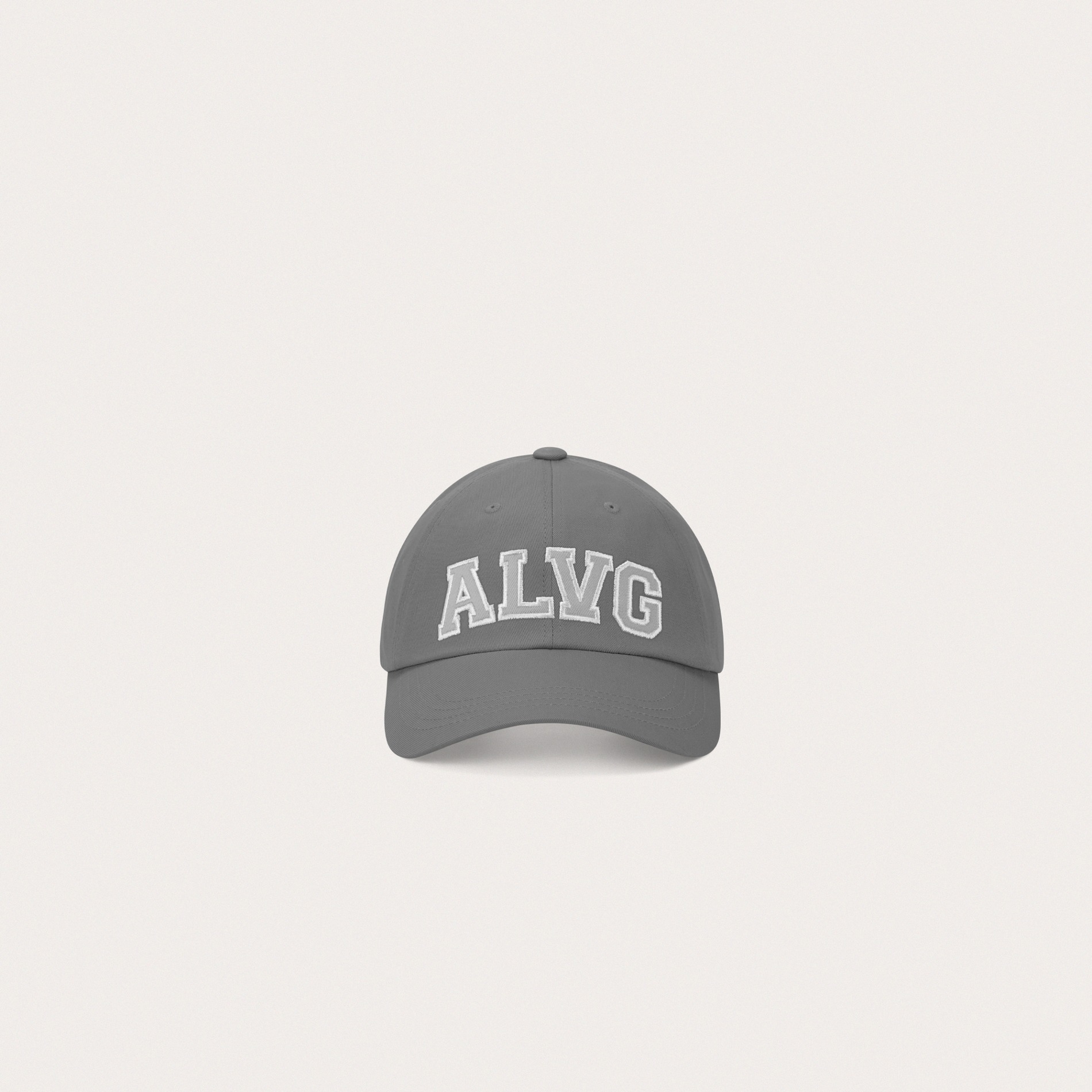 ★ALAVAGUE★ ALVG Applique Cap  Blue ALVG 아플리케 캡 - 그레이 - ALAVAGUE