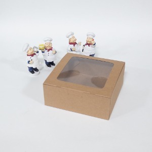 (제작) 투명창 접이식 원터치 도넛박스 뒷면열림형 크라프트 인쇄 / 최소수량 1,000장