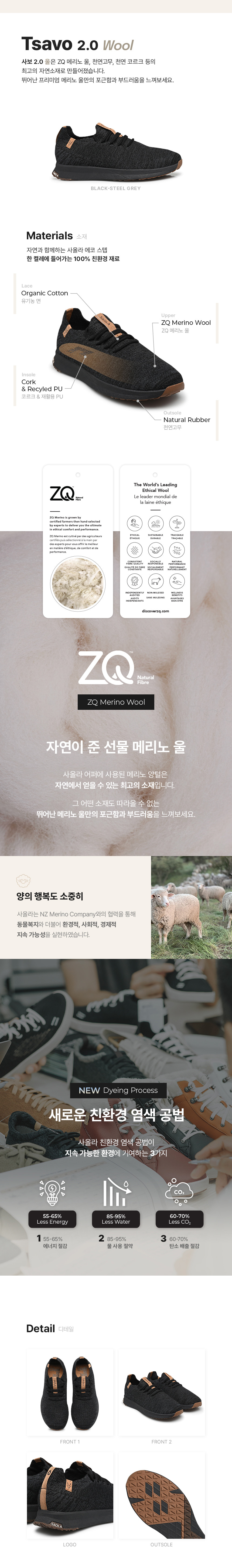 Tsavo 2.0 Wool M Black Steel Grey 사올라