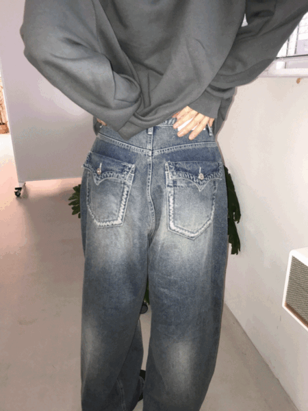 【hippiedippy】stitch denim pt stitch denim pt - hippiedippy 히피디피