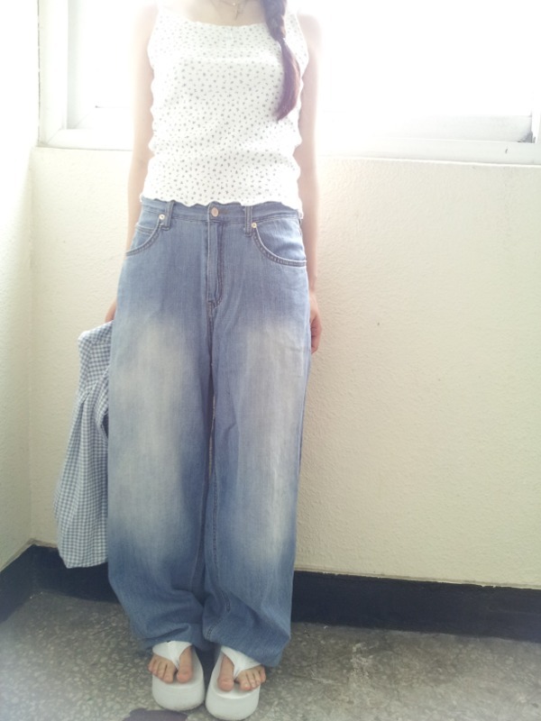 summer wide denim pt - hippiedippy 히피디피