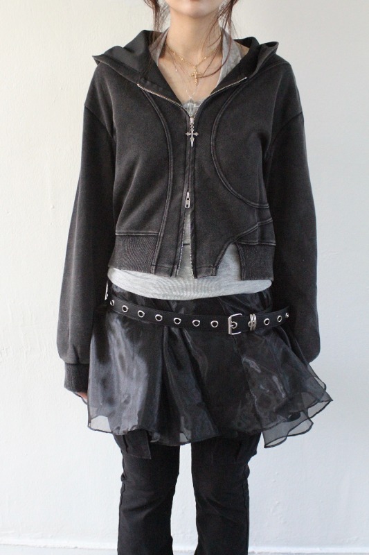 dark hood zip-up (2color) - hippiedippy 히피디피