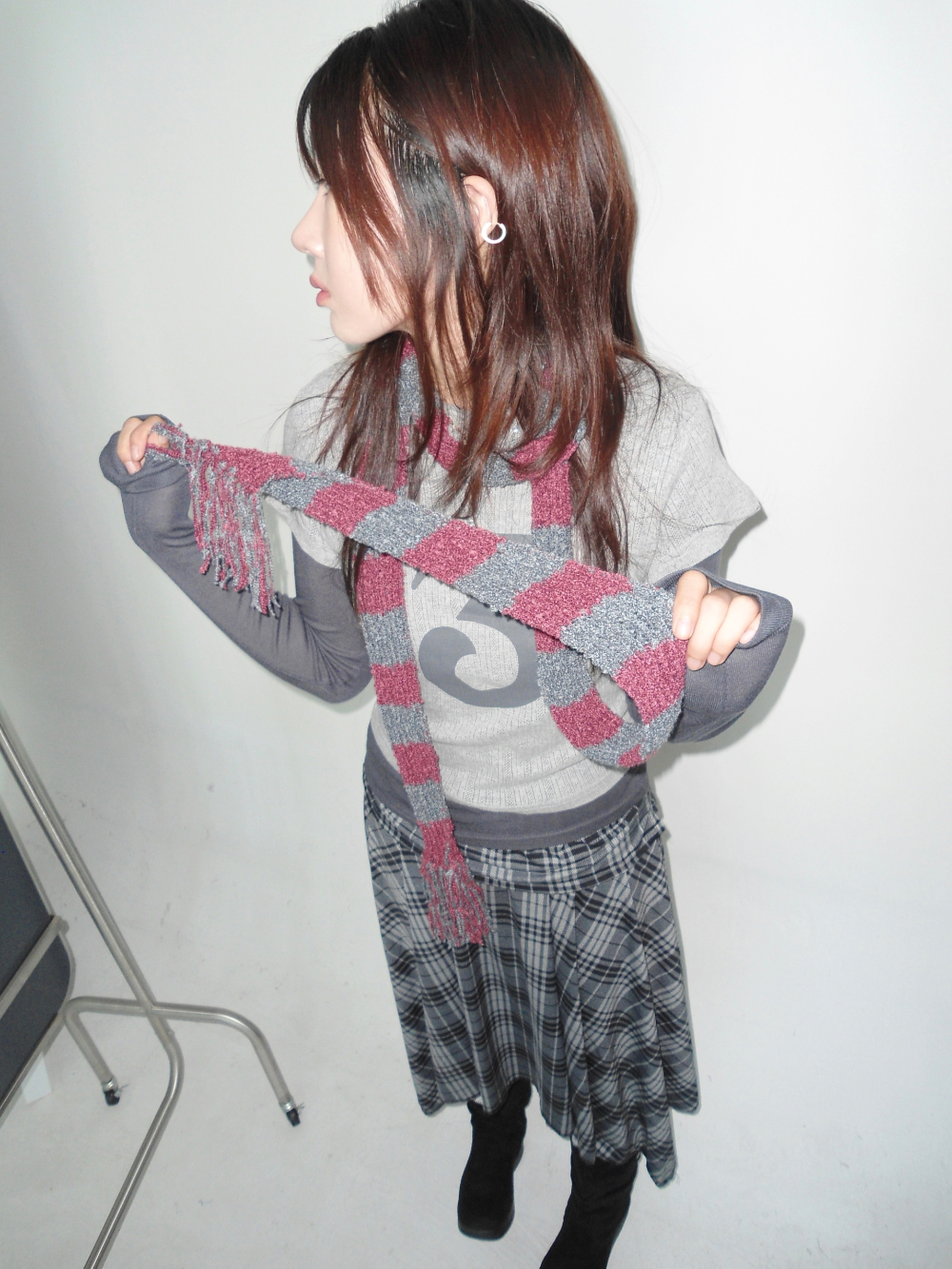 hippiedippy☆fringe knit muffler (5color) Vintage Fringe Purple Multicolor Knit Grunge Hippie Scarf - Etsy