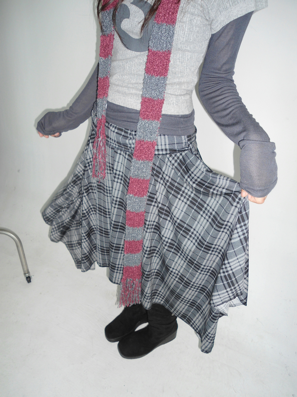 fringe knit muffler (5color) - hippiedippy 히피디피