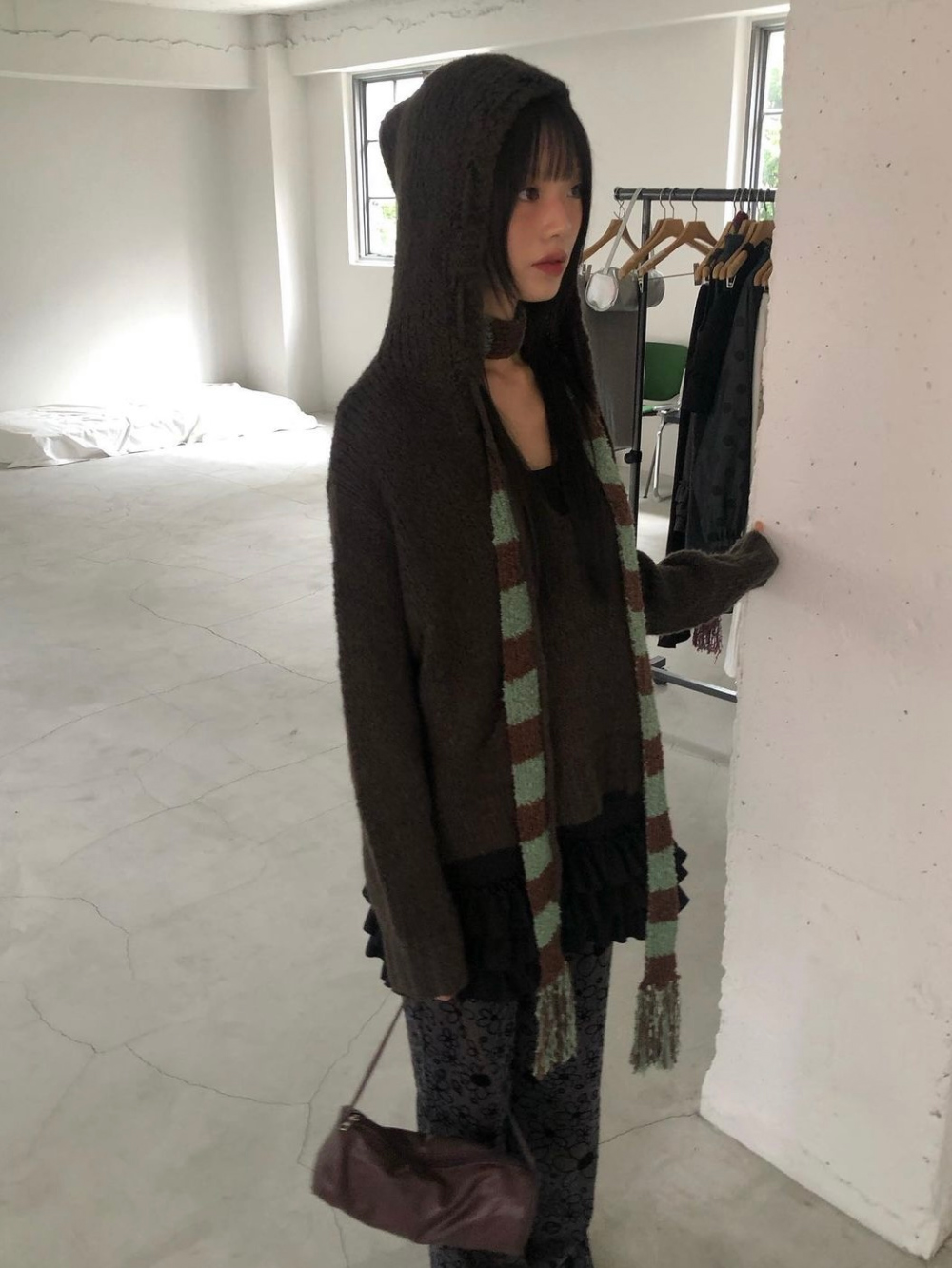 fringe knit muffler (5color) - hippiedippy 히피디피