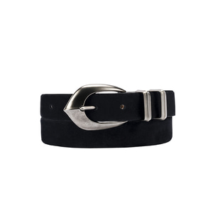 Fidelity Talon Black Suede Leather Vintage Strap Belt | 피델리티 탈론 블랙 스웨이드 고급가죽 빈티지 스트랩 벨트