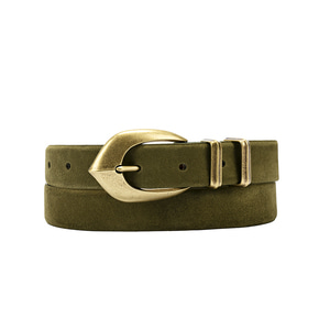 Fidelity Talon Khaki Suede Leather Vintage Strap Belt | 피델리티 탈론 카키 스웨이드 고급가죽 빈티지 스트랩 벨트