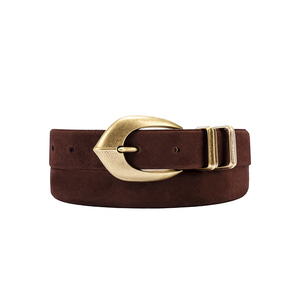 Fidelity Talon Brown Suede Leather Vintage Strap Belt | 피델리티 탈론 브라운 스웨이드 고급가죽 빈티지 스트랩 벨트