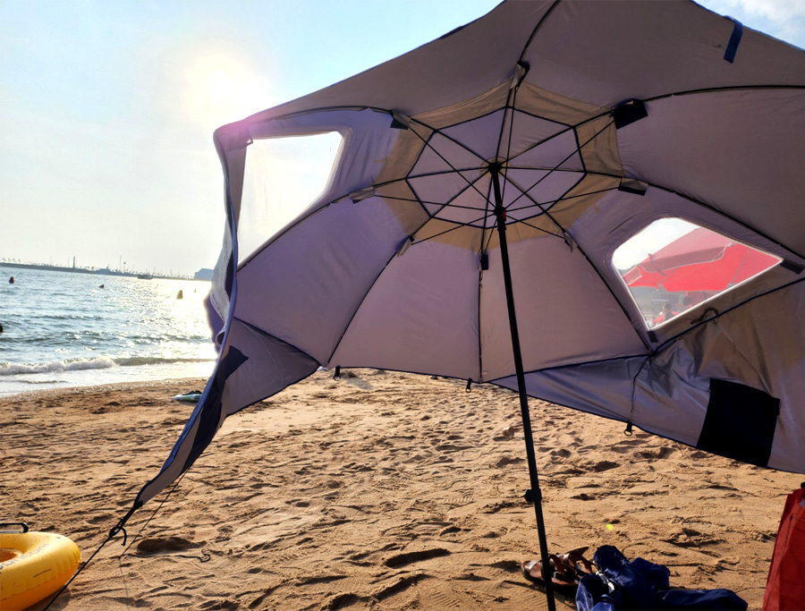 MUAMUA 완전 편리한 1초 설치 우산 텐트 파라솔