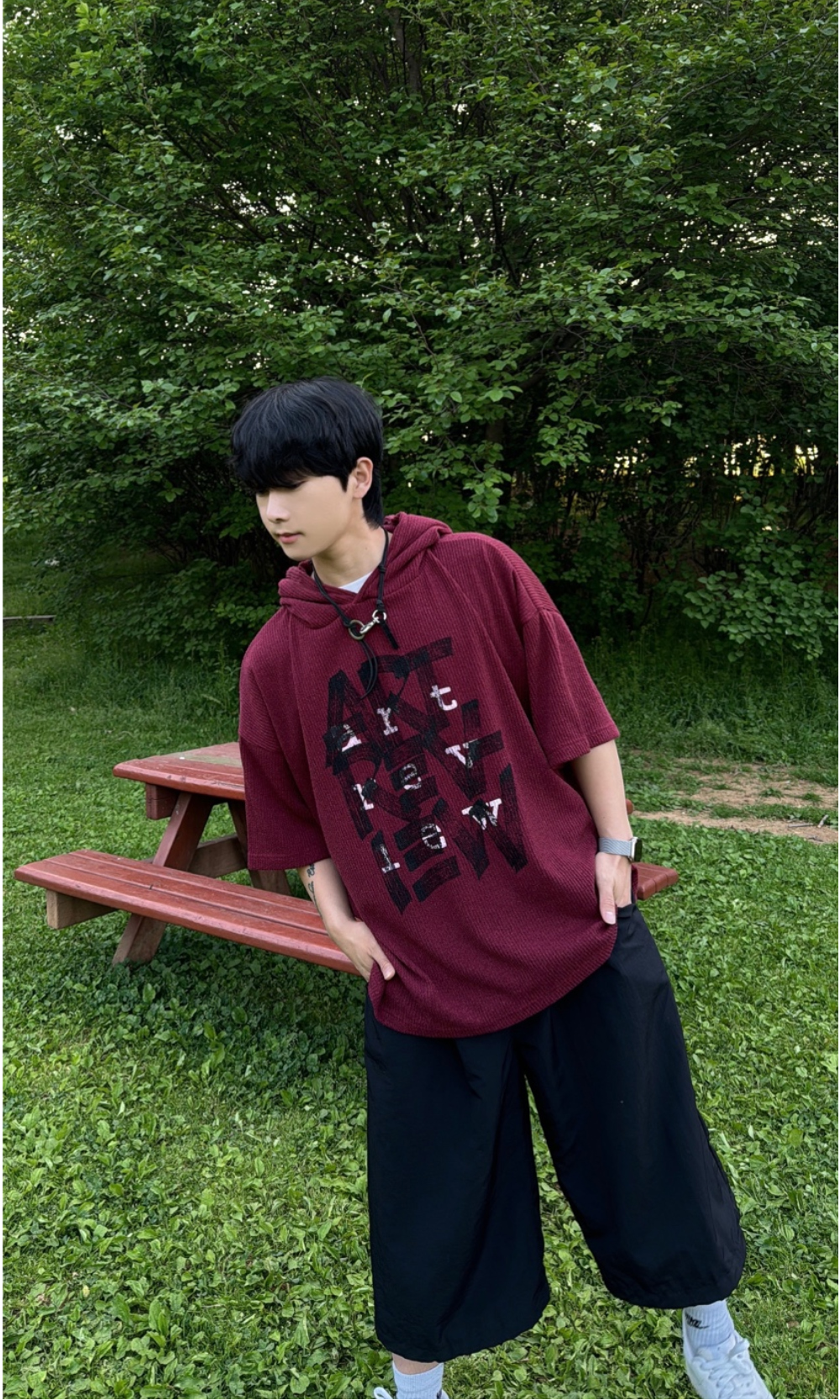 반팔 티셔츠 모델 착용 이미지-S26L20