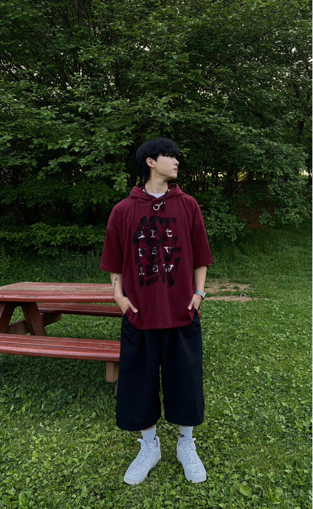 반팔 티셔츠 모델 착용 이미지-S26L19