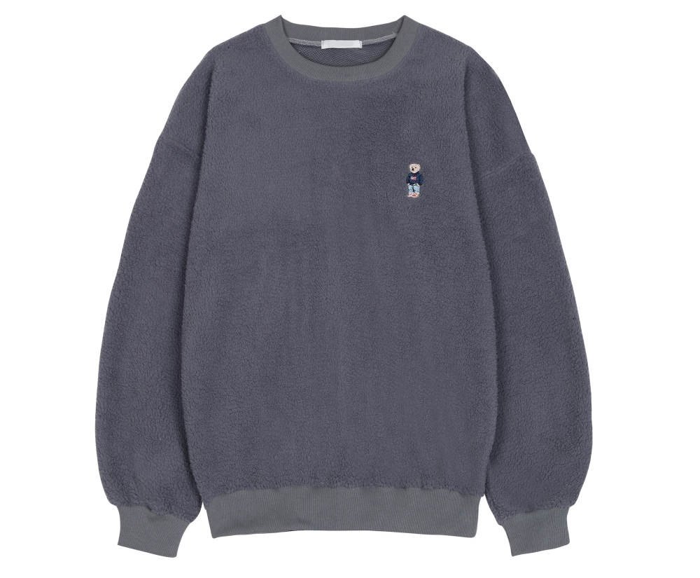 긴팔 티셔츠 차콜 색상 이미지-S37L4