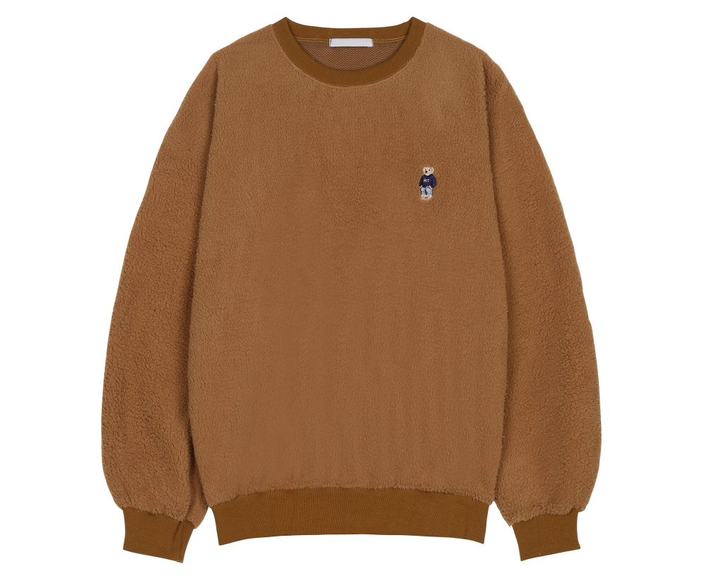 긴팔 티셔츠 브라운 색상 이미지-S37L5