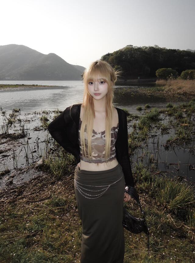 SHIRRING SLIT LONG SK - kyoiii